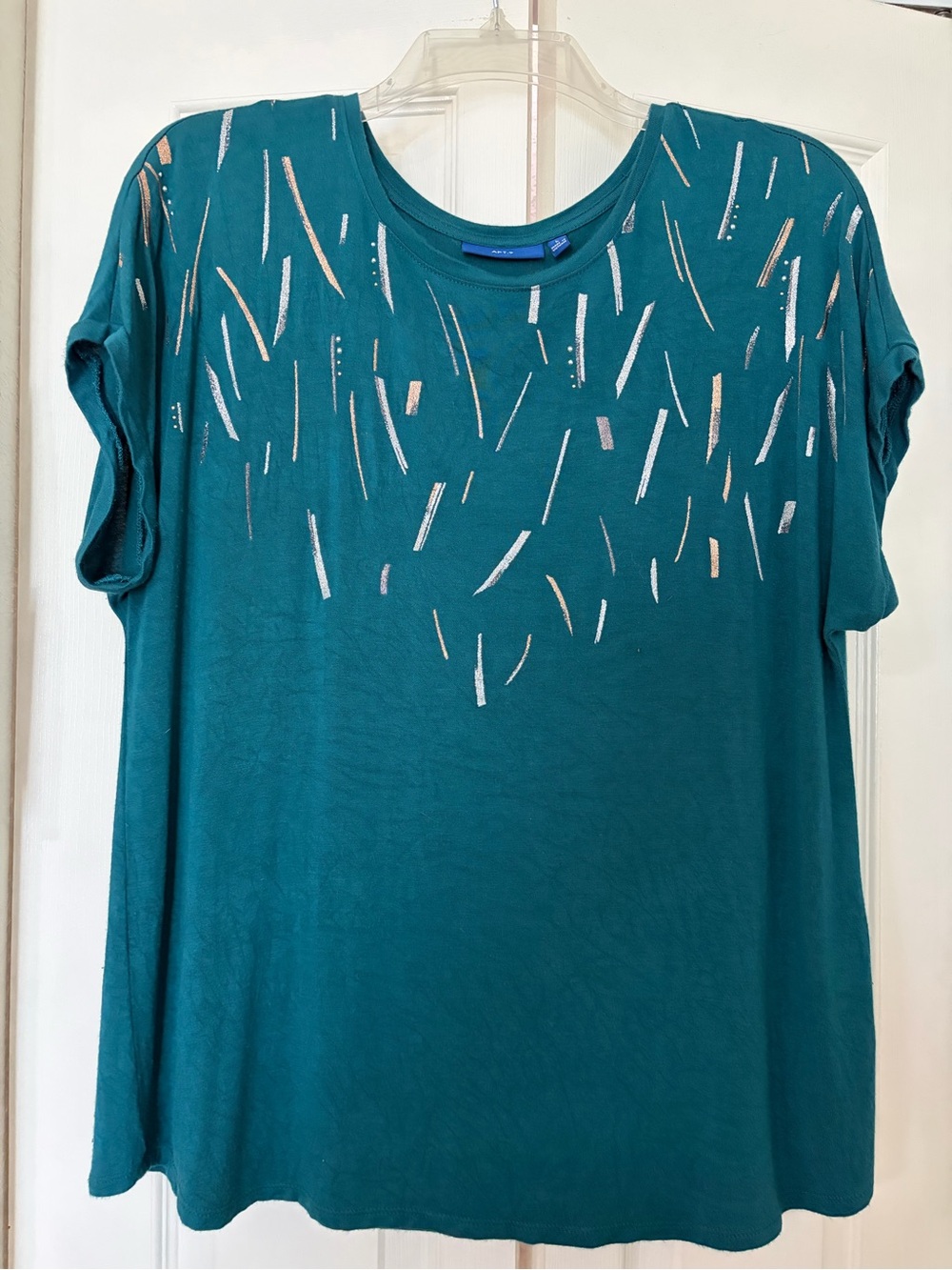 Apt. 9 Teal Short-Sleeve Crew Neck Top